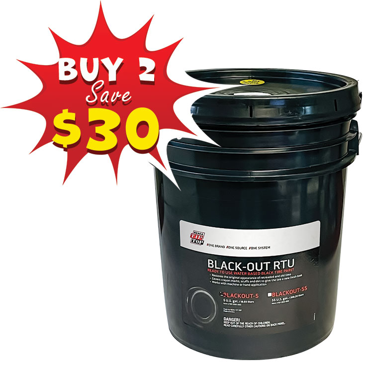 Rema Ready to Use Water Based Black Tire Paint (5 Gal)